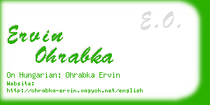 ervin ohrabka business card